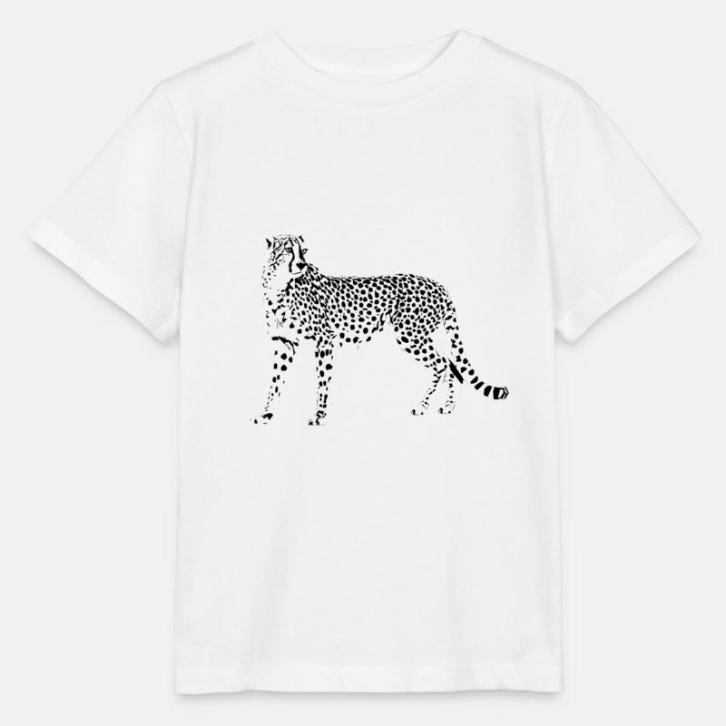 guépard - T-shirt bio MINI CREATOR Stanley/Stella Enfant - blanc