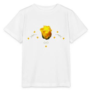Roses Rose jaune - T-shirt bio MINI CREATOR Stanley/Stella Enfant - blanc - Devant - Maike (125cm)