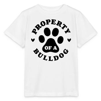 Propriété d’un bouledogue - T-shirt bio MINI CREATOR Stanley/Stella Enfant - blanc - Devant - Maike (125cm)