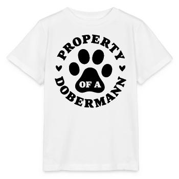 Propriété d’un Dobermann - T-shirt bio MINI CREATOR Stanley/Stella Enfant - blanc - Devant - Maike (125cm)