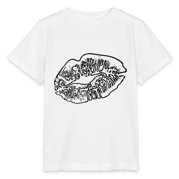 Lippenstift Kussmund Valentinstag Küsse - Stanley/Stella Kinder T-Shirt MINI CREATOR  - Weiß - Vorne - Maike (125cm)
