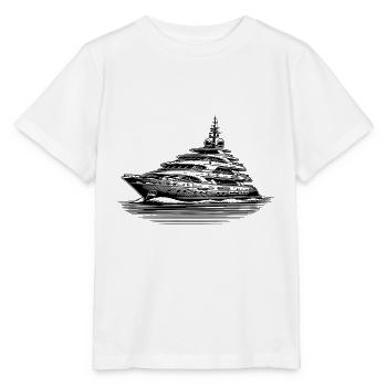 Luxus Motoryacht auf hoher See - Stanley/Stella Kinder T-Shirt MINI CREATOR  - Weiß - Vorne - Maike (125cm)