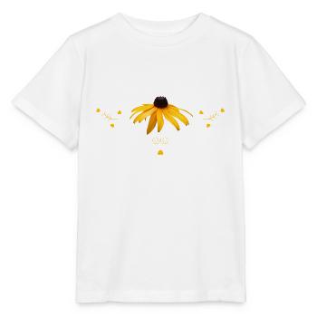 Coneflower yellow flowers - Stanley/Stella MINI CREATOR Kids’ T-Shirt - white - Front - Maike (125cm)