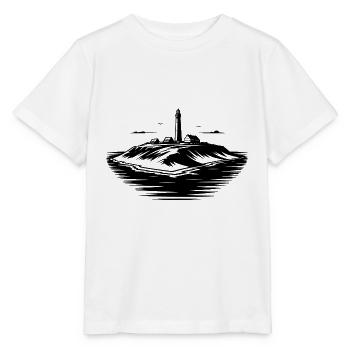 Insel mit Leuchtturm an der Küste - Stanley/Stella Kinder T-Shirt MINI CREATOR  - Weiß - Vorne - Maike (125cm)