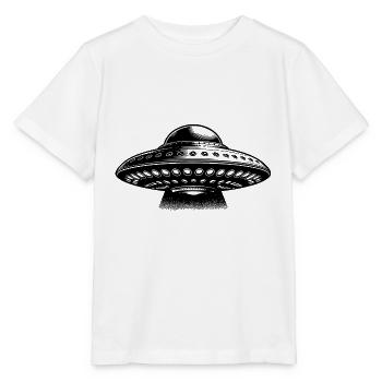 Aussergewöhnliche fliegende schwebende Untertasse - Stanley/Stella Kinder T-Shirt MINI CREATOR  - Weiß - Vorne - Maike (125cm)