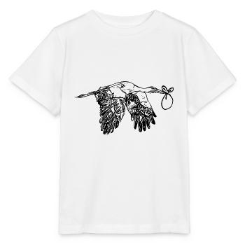 Fliegender Storch Nachwuchs Lieferung - Stanley/Stella Kinder T-Shirt MINI CREATOR  - Weiß - Vorne - Maike (125cm)
