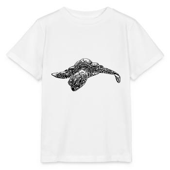 Kleine neugierige Schildkröte - Stanley/Stella Kinder T-Shirt MINI CREATOR  - Weiß - Vorne - Maike (125cm)