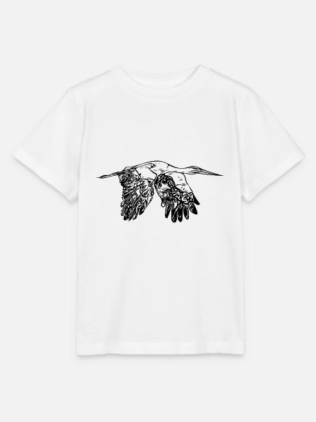 Fliegender vintage Storch im Flug - Stanley/Stella Kinder T-Shirt MINI CREATOR  - Weiß
