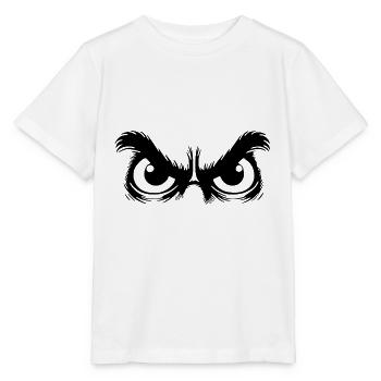 Owl eyes with stubborn gaze - Stanley/Stella MINI CREATOR Kids’ T-Shirt - white - Front - Maike (125cm)