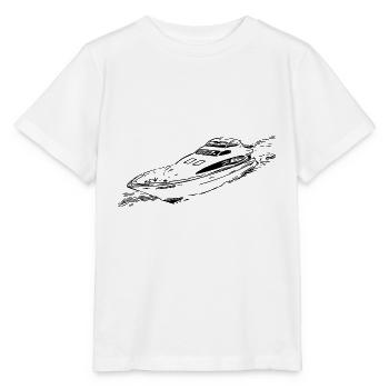 Außergewöhnliches elegantes schnelles Sportboot - Stanley/Stella Kinder T-Shirt MINI CREATOR  - Weiß - Vorne - Maike (125cm)