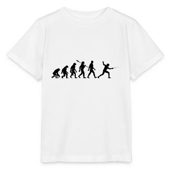 Evolution - Escrime - Escrimeurs - Arts Martiaux - T-shirt bio MINI CREATOR Stanley/Stella Enfant - blanc - Devant - Maike (125cm)