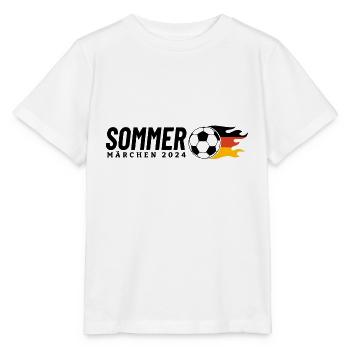 Sommermärchen 2024 Fußball mit Flammen Deutschland - Stanley/Stella Kinder T-Shirt MINI CREATOR  - Weiß - Vorne - Maike (125cm)