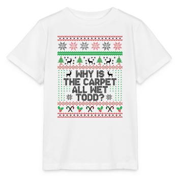 Warum ist der Teppich ganz nass Todd? - Stanley/Stella Kinder T-Shirt MINI CREATOR  - Weiß - Vorne - Maike (125cm)