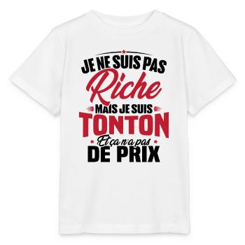 Je ne suis pas riche mais je suis tonton - T-shirt bio MINI CREATOR Stanley/Stella Enfant - blanc - Devant - Maike (125cm)