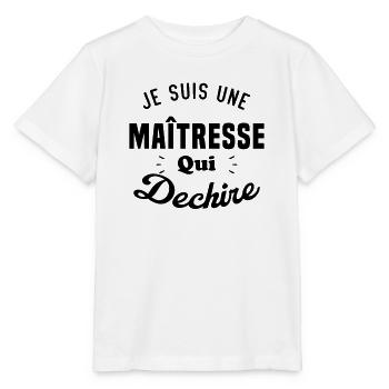 Je Suis Une Maîtresse Qui Déchire - T-shirt bio MINI CREATOR Stanley/Stella Enfant - blanc - Devant - Maike (125cm)
