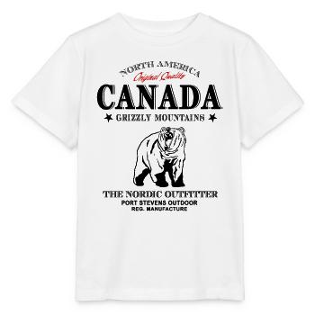 Canada Adventures - Canadian grizzly - Stanley/Stella Kinder T-Shirt MINI CREATOR  - Weiß - Vorne - Maike (125cm)
