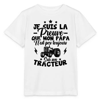 Preuve que mon papa tracteur, Papa agriculteur - T-shirt bio MINI CREATOR Stanley/Stella Enfant - blanc - Devant - Maike (125cm)