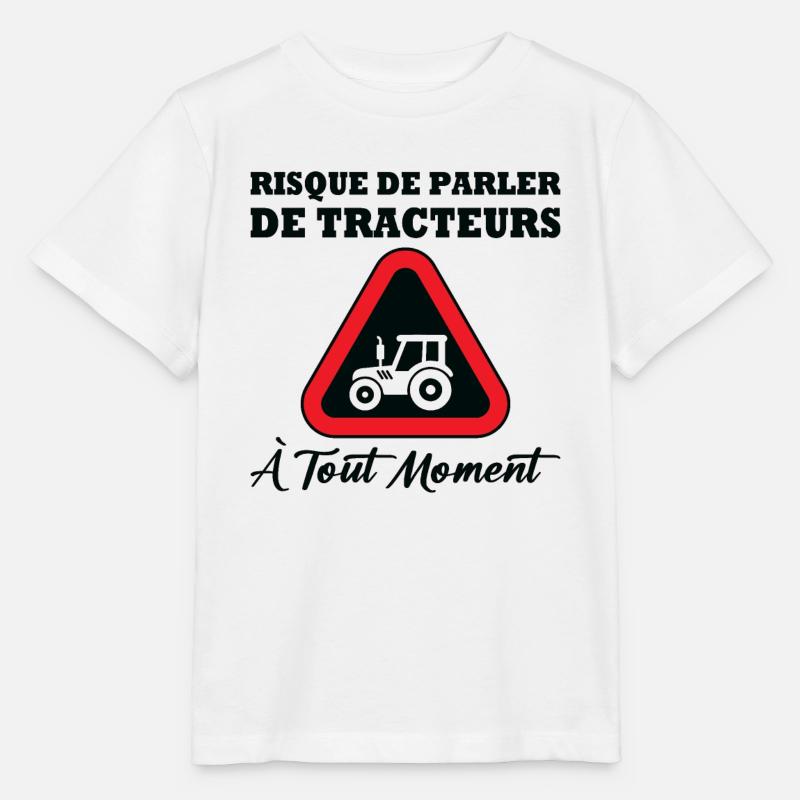 Risque de parler de tracteurs à tout moment - T-shirt bio MINI CREATOR Stanley/Stella Enfant - blanc