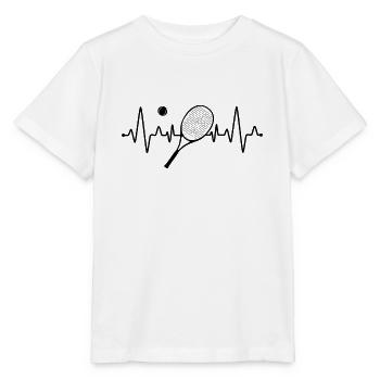 Tennis Heartbeat - Stanley/Stella MINI CREATOR Kids’ T-Shirt - white - Front - Maike (125cm)