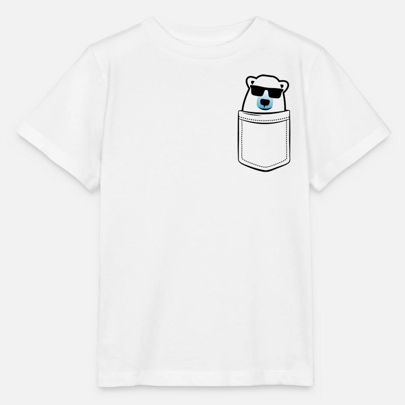 My Polar Bear dans la poche - Poche poitrine - T-shirt bio MINI CREATOR Stanley/Stella Enfant - blanc
