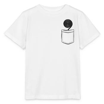 Ma réglisse dans la poche - Poche poitrine - T-shirt bio MINI CREATOR Stanley/Stella Enfant - blanc - Devant - Maike (125cm)
