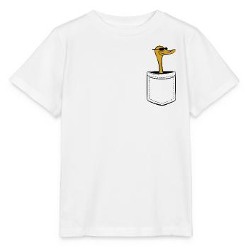 Mon canard dans ma poche - poche poitrine - T-shirt bio MINI CREATOR Stanley/Stella Enfant - blanc - Devant - Maike (125cm)