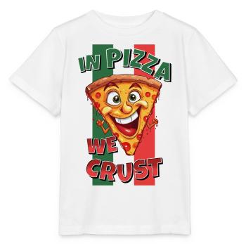Dans Pizza Nous Croûte Pizza Tranche Visage Rire Drôle - T-shirt bio MINI CREATOR Stanley/Stella Enfant - blanc - Devant - Maike (125cm)