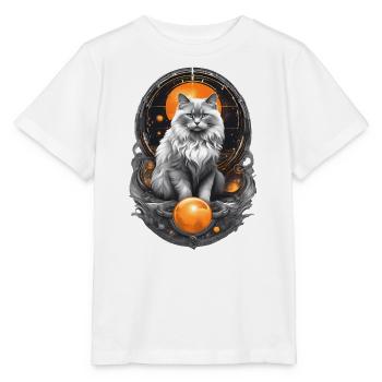 Futuristic Ragdoll Cat – Sci-Fi Cat - Stanley/Stella MINI CREATOR Kids’ T-Shirt - white - Front - Maike (125cm)