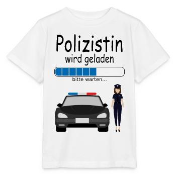 Polizistin Ausbildung Angehende werdene zukünftige - Stanley/Stella Kinder T-Shirt MINI CREATOR  - Weiß - Vorne - Maike (125cm)