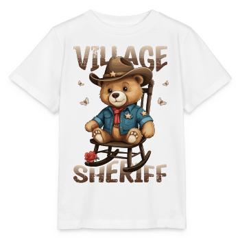 Ours le shérif du village - T-shirt bio MINI CREATOR Stanley/Stella Enfant - blanc - Devant - Maike (125cm)