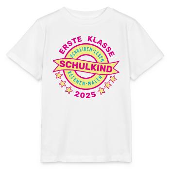 ERSTE KLASSE SCHULKIND 2025 - EINSCHULUNG 2025 - Stanley/Stella Kinder T-Shirt MINI CREATOR  - Weiß - Vorne - Maike (125cm)