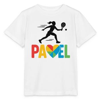 Padel Heart Colors Logo - Stanley/Stella MINI CREATOR Kids’ T-Shirt - white - Front - Maike (125cm)