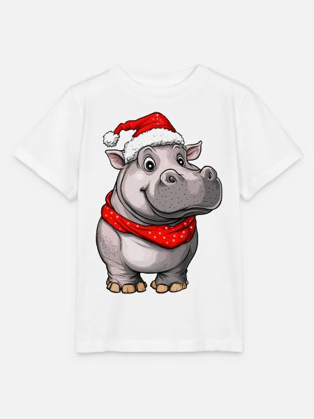 Weihnachten Nilpferd - Stanley/Stella Kinder T-Shirt MINI CREATOR - Weiß