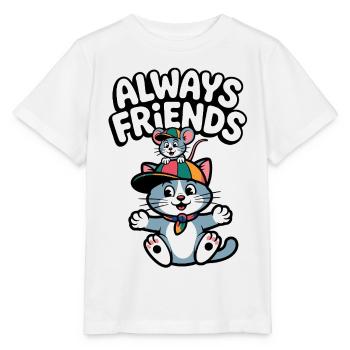 Always Friends Cat and Mouse - Stanley/Stella MINI CREATOR Kids’ T-Shirt - white - Front - Maike (125cm)