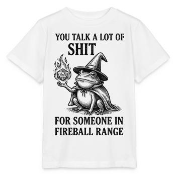 Fireball Range – Funny Frog Magician RPG - Stanley/Stella MINI CREATOR Kids’ T-Shirt - white - Front - Maike (125cm)