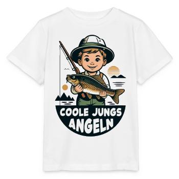 Coole Jungs Angeln - Stanley/Stella Kinder T-Shirt MINI CREATOR  - Weiß - Vorne - Maike (125cm)