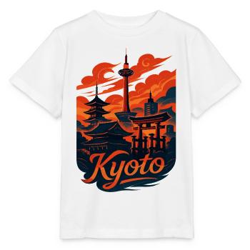 Kyoto Skyline – Design japonais - T-shirt bio MINI CREATOR Stanley/Stella Enfant - blanc - Devant - Maike (125cm)