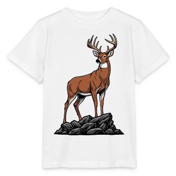 White-tailed Deer Majestic Wild Nature - Stanley/Stella MINI CREATOR Kids’ T-Shirt - white - Front - Maike (125cm)