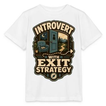 Introverti avec stratégie de sortie - T-shirt bio MINI CREATOR Stanley/Stella Enfant - blanc - Devant - Maike (125cm)