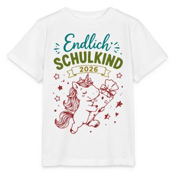 Endlich Schulkind 2026 Unicorn - Stanley/Stella Kinder T-Shirt MINI CREATOR  - Weiß - Vorne - Maike (125cm)