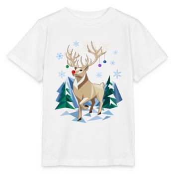 Winterrentiere im geometrischen Stil - Stanley/Stella Kinder T-Shirt MINI CREATOR  - Weiß - Vorne - Maike (125cm)