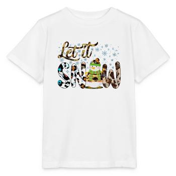Weihnachten Schneemann, Lass es schneien, Schneemann Geschenk - Stanley/Stella Kinder T-Shirt MINI CREATOR  - Weiß - Vorne - Maike (125cm)