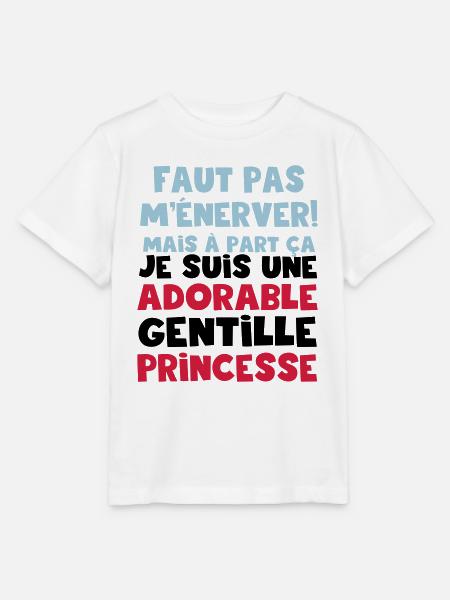 une adorable gentille princesse - T-shirt bio MINI CREATOR Stanley/Stella Enfant - blanc