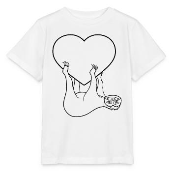liebe herz faultier entspannen muede chillen haeng - Stanley/Stella Kinder T-Shirt MINI CREATOR  - Weiß - Vorne - Maike (125cm)