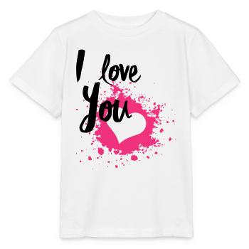 I Love You - T-shirt bio MINI CREATOR Stanley/Stella Enfant - blanc - Devant - Maike (125cm)