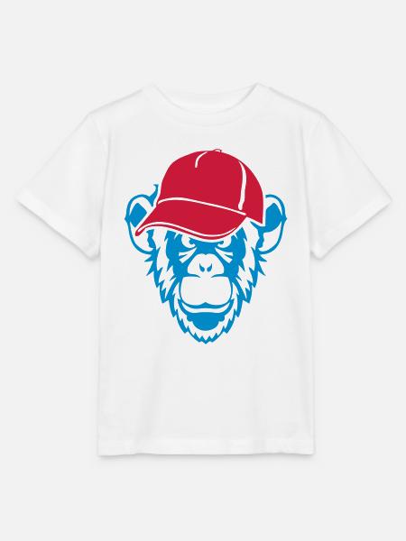 Affe wild tier Mütze - Stanley/Stella Kinder T-Shirt MINI CREATOR - Weiß