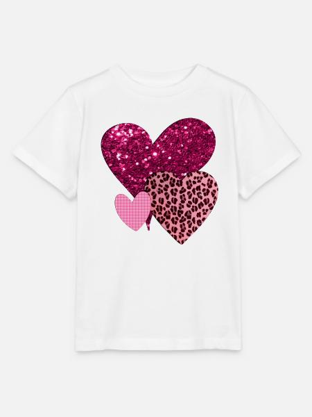 Hübsche rosa Herzen - Stanley/Stella Kinder T-Shirt MINI CREATOR - Weiß