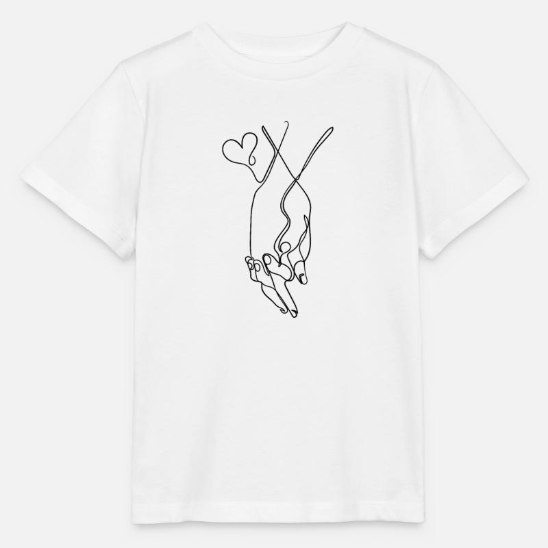 One Line Drawing Händchen halten Single Art - Stanley/Stella Kinder T-Shirt MINI CREATOR  - Weiß