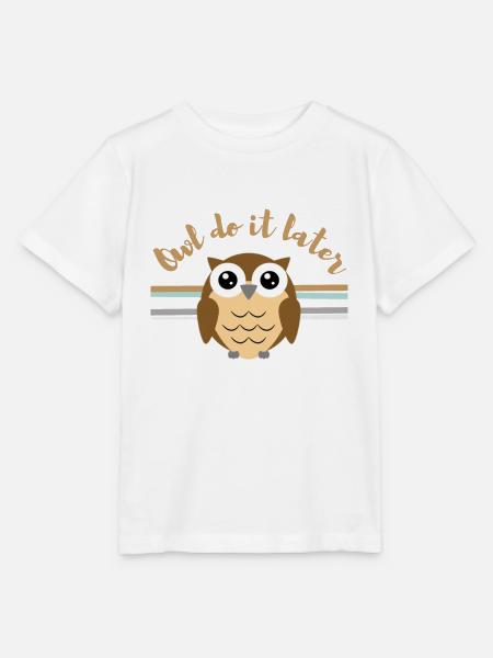 owl do it later - Stanley/Stella Kinder T-Shirt MINI CREATOR - Weiß