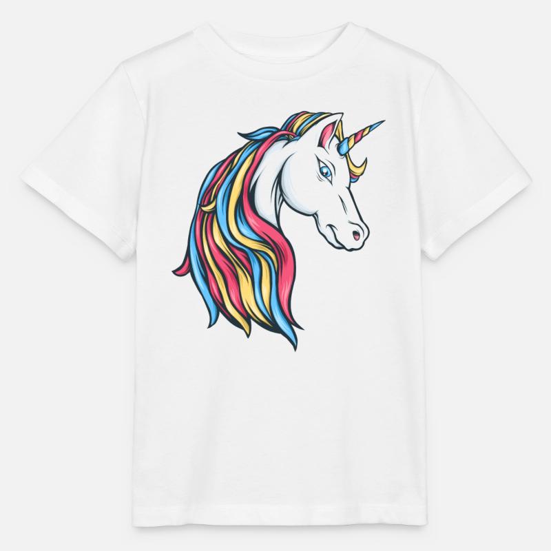 Regenbogen Einhorn Unicorn Rainbow bunte Einhörner - Stanley/Stella Kinder T-Shirt MINI CREATOR  - Weiß